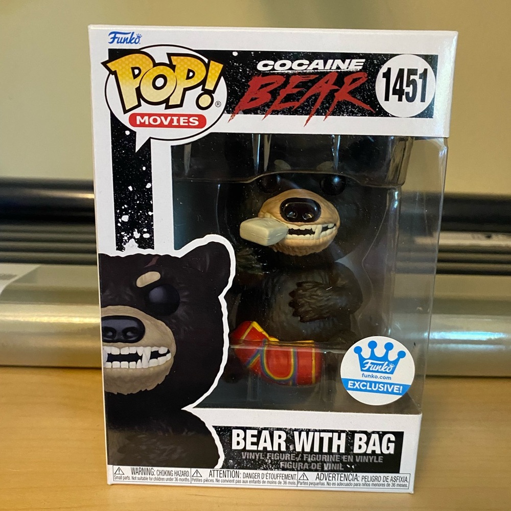 Funko Pop! Cocaine Bear with bag.  Funko exclusive